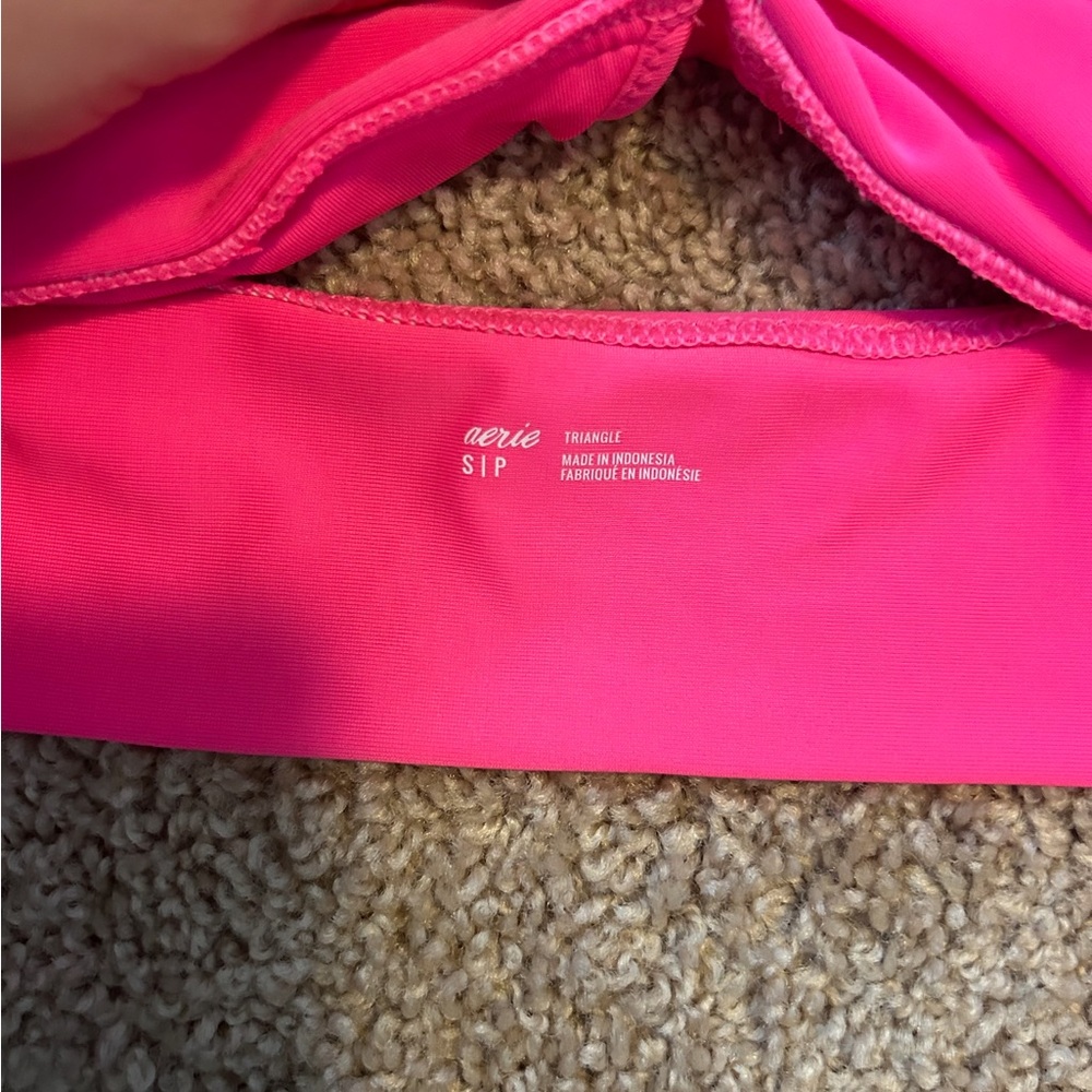 Aerie Pink Ruffled Bikini Top Size Small - Picture 3 of 5